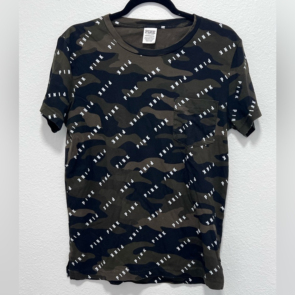 PINK Camouflage Graphic 1986 Tee Size X Small